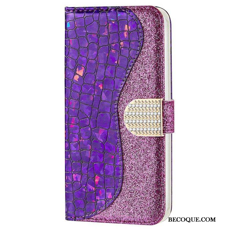 Housse iPhone 13 Pro Max Croco Diamants