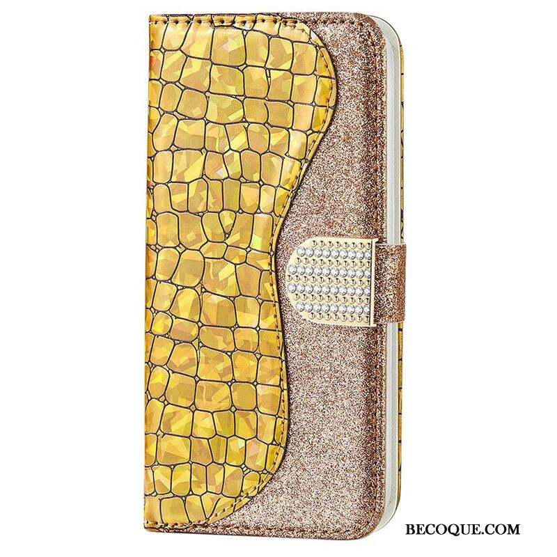 Housse iPhone 13 Pro Max Croco Diamants