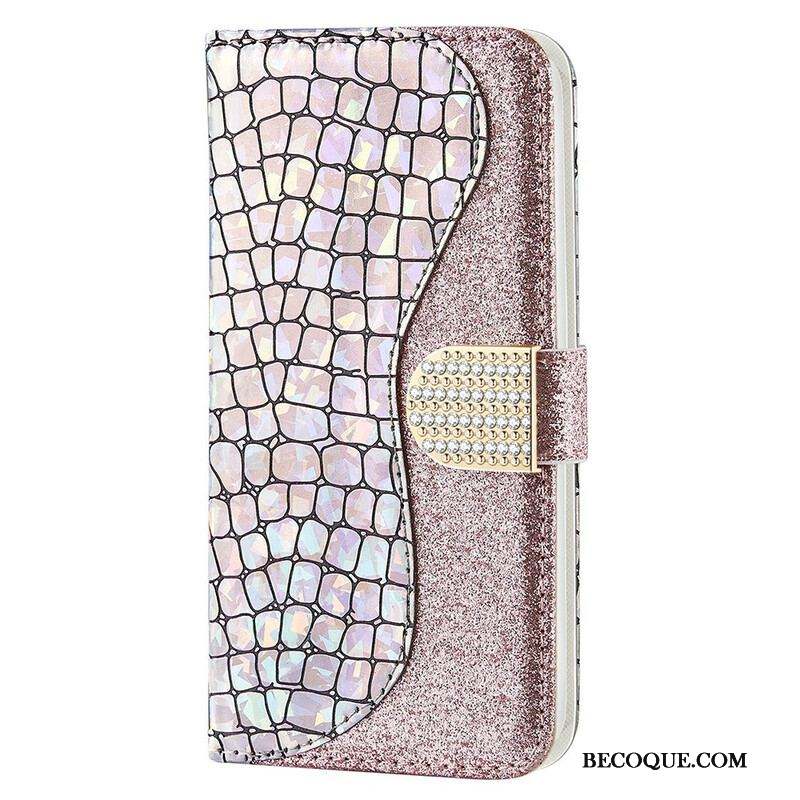 Housse iPhone 13 Pro Max Croco Diamants