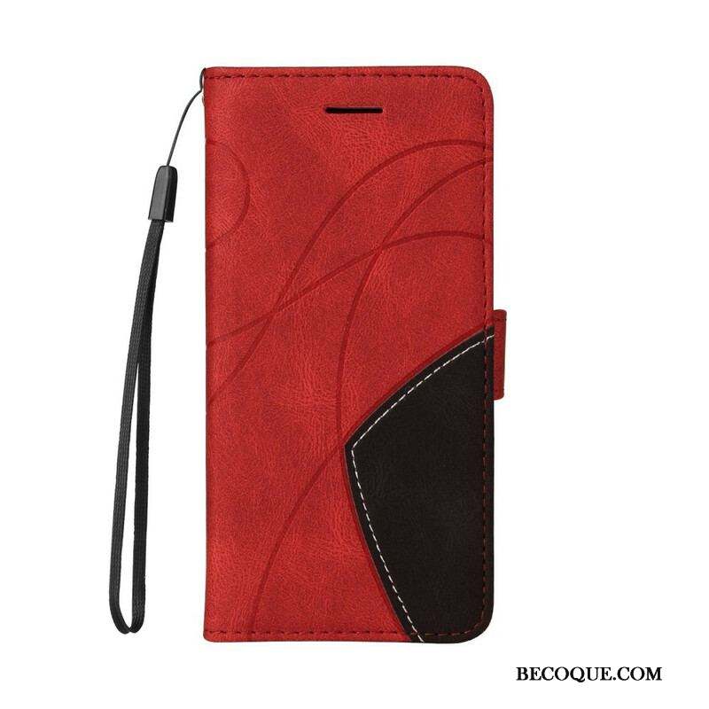 Housse iPhone 13 Pro Max Simili Cuir Bicolore Signature