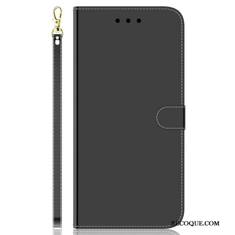 Housse iPhone 13 Pro Simili Cuir Couverture Miroir