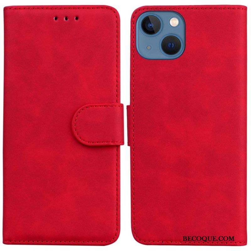 Housse iPhone 14 Plus Style Cuir Couture