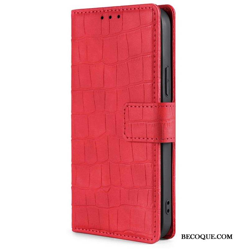 Housse iPhone 14 Plus Style Peau de Crocodile