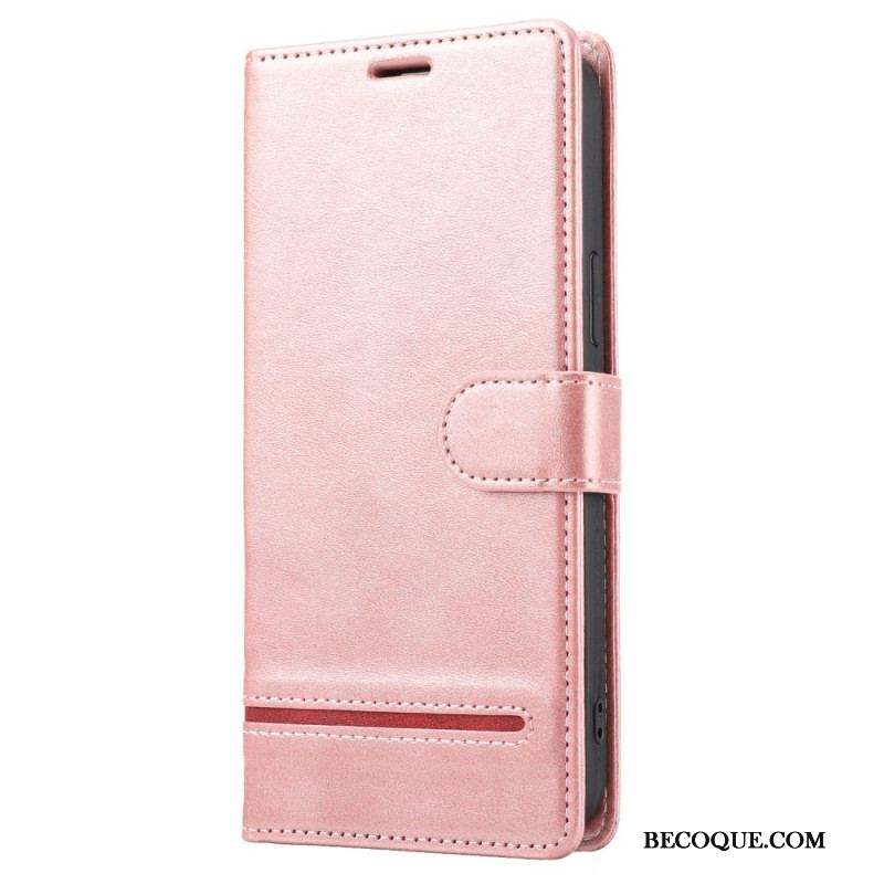 Housse iPhone 14 Pro Effet Cuir Ligne