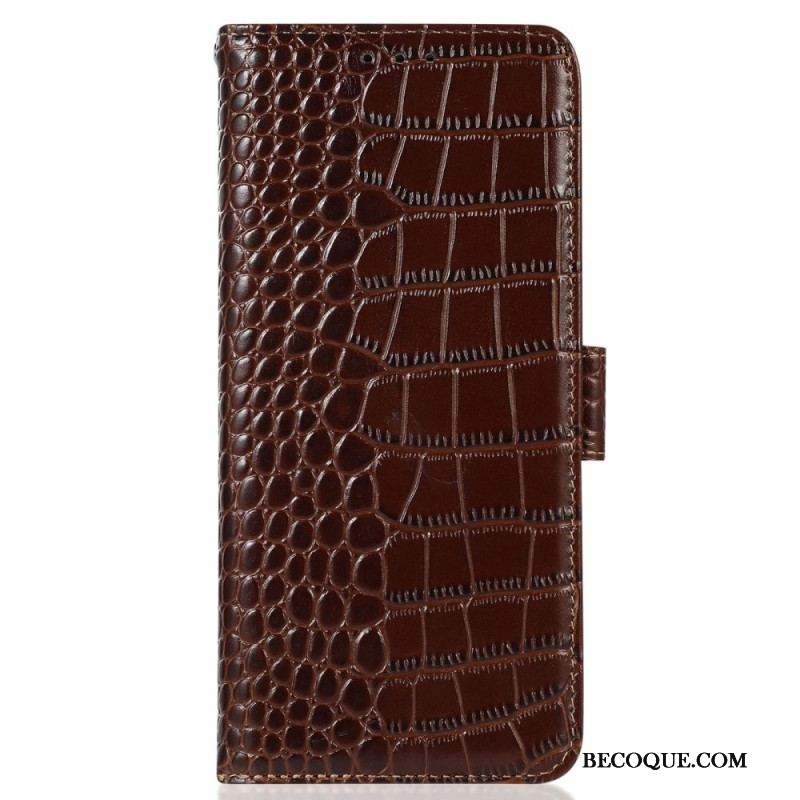 Housse iPhone 14 Pro Max Style Crocodile RFID