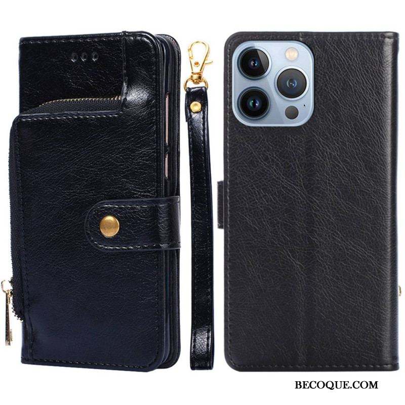 Housse iPhone 14 Pro Porte-Monnaie Zippé