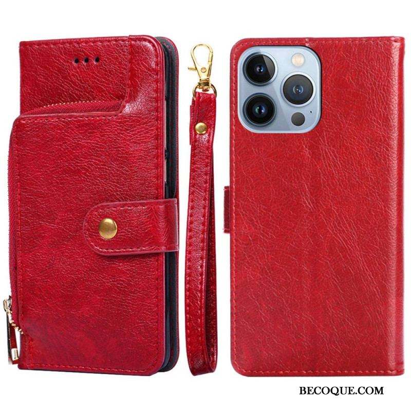 Housse iPhone 14 Pro Porte-Monnaie Zippé