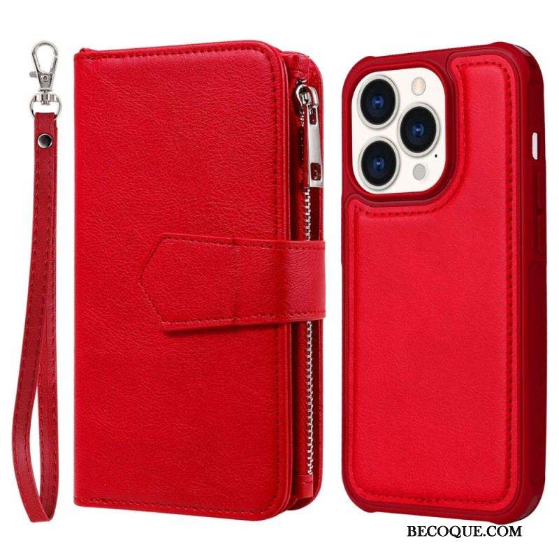 Housse iPhone 14 Pro Portefeuille avec Coque Détachable