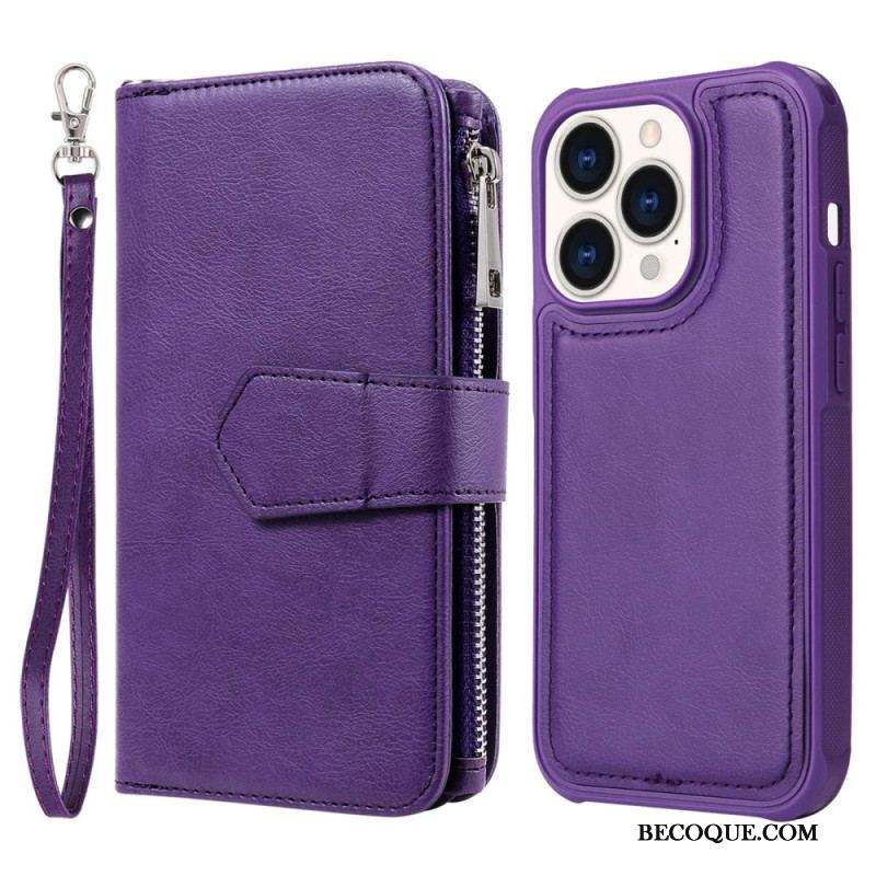 Housse iPhone 14 Pro Portefeuille avec Coque Détachable