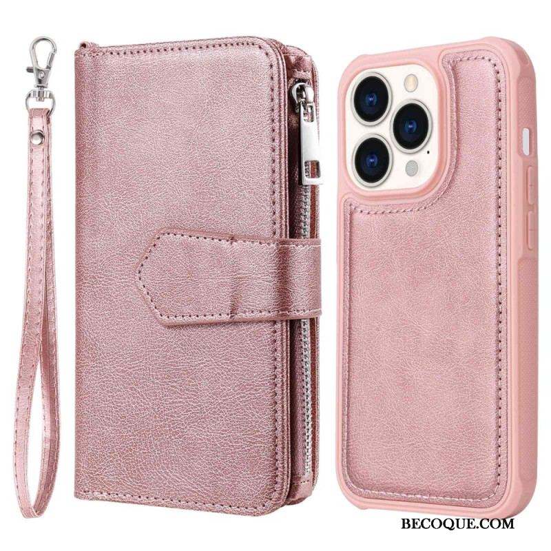 Housse iPhone 14 Pro Portefeuille avec Coque Détachable