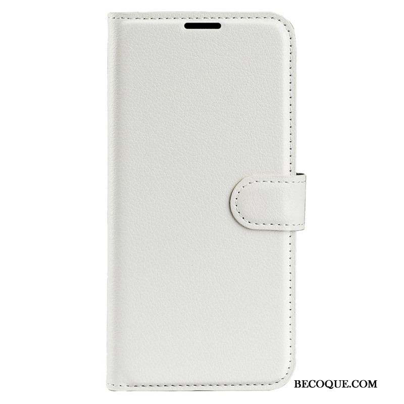 Housse iPhone 15 Plus Simili Cuir Litchi Classique