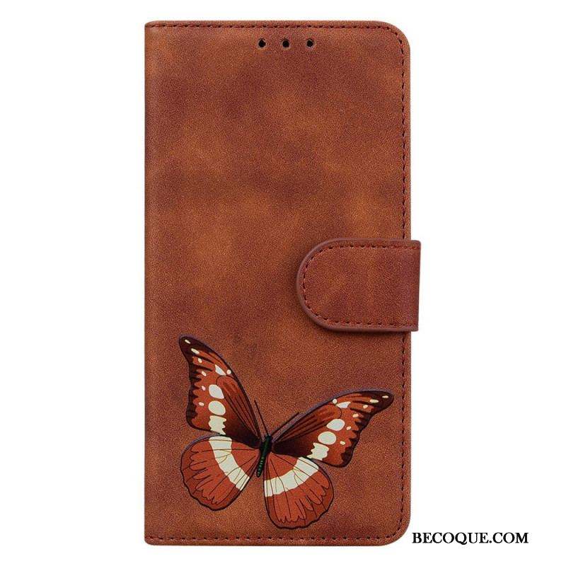 Housse iPhone 15 Plus Simili Cuir Papillon