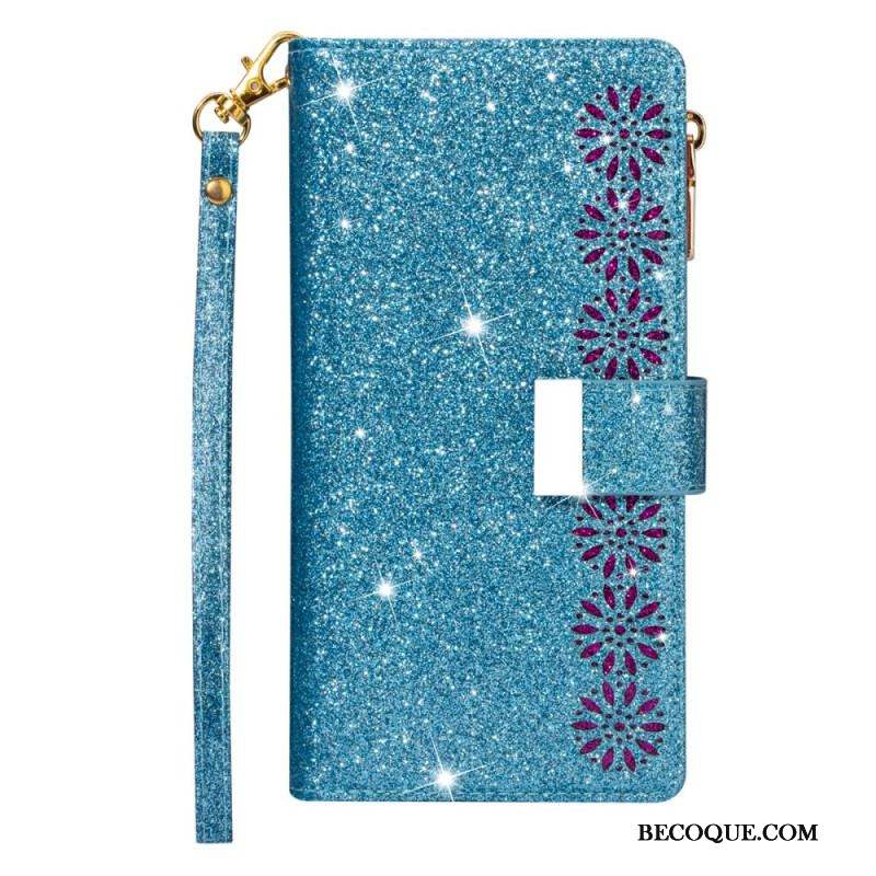 Housse iPhone 15 Pro Max Paillettes avec Porte-Monnaie