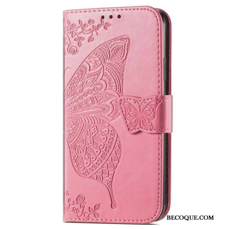 Housse iPhone 15 Pro Max Papillon Baroque à Lanière