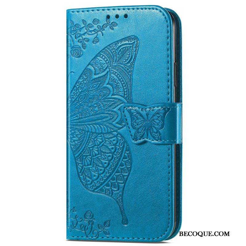 Housse iPhone 15 Pro Max Papillon Baroque à Lanière