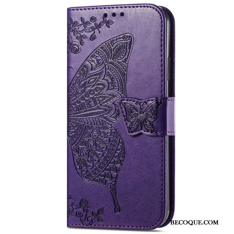 Housse iPhone 15 Pro Max Papillon Baroque à Lanière