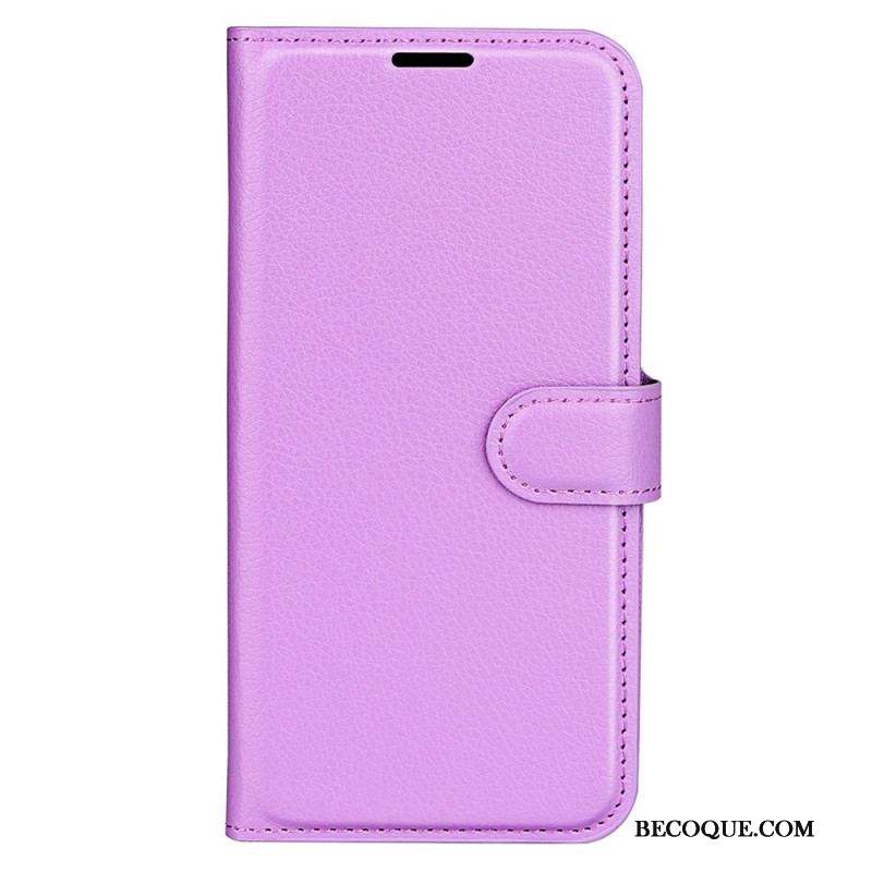 Housse iPhone 15 Pro Max Simili Cuir Litchi Classique