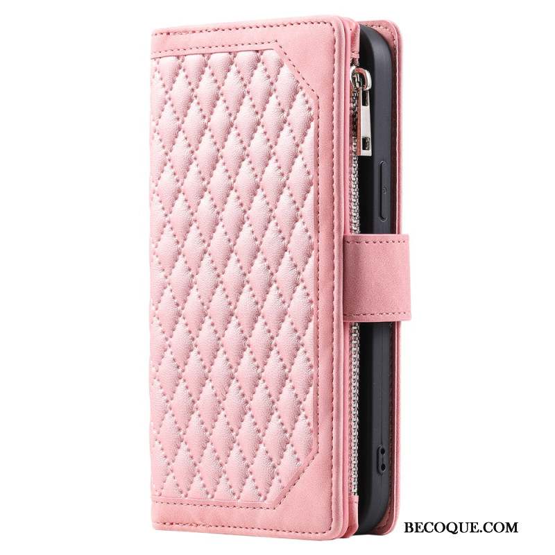 Housse iPhone 16 Plus Portefeuille Matelassée