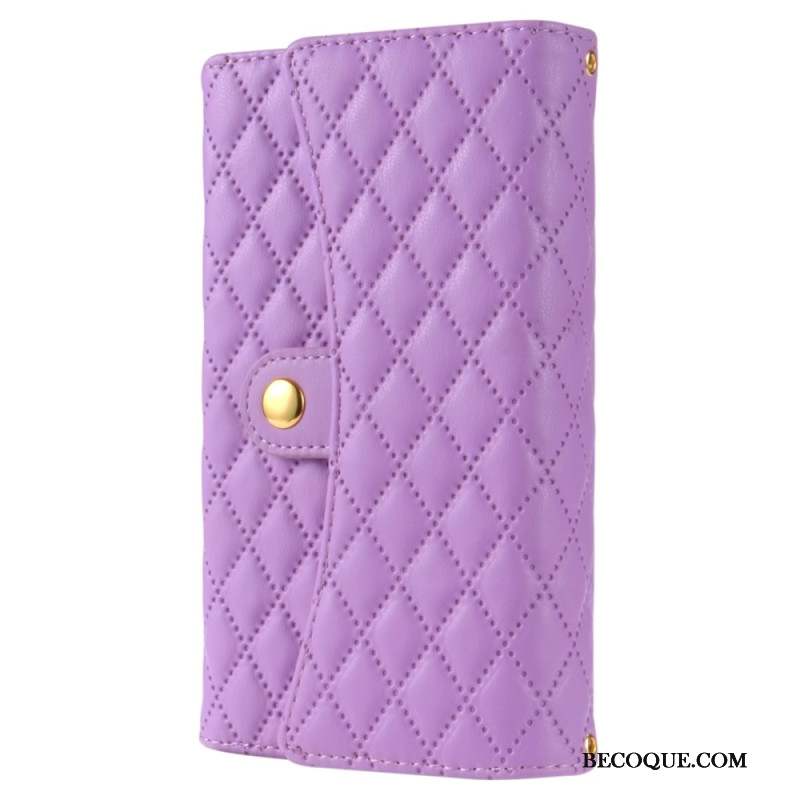 Housse iPhone 16 Pro Max Etui avec Portefeuille et Bandoulière
