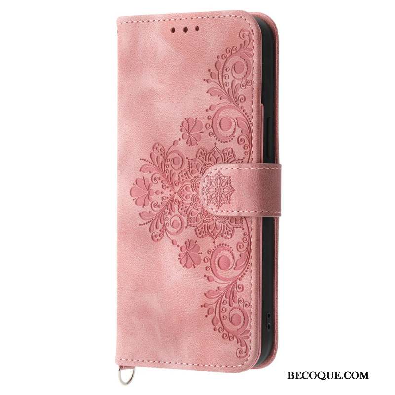 Housse iPhone 16 Pro Max Floralie avec Lanière et Bandoulière