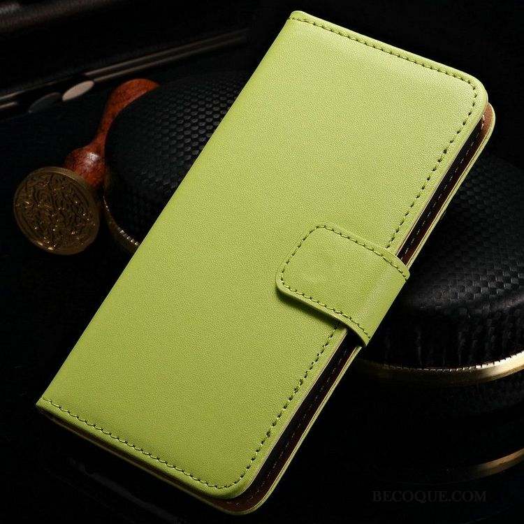 Htc Desire 10 Lifestyle Téléphone Portable Cuir Véritable Coque De Téléphone Clamshell Étui Vert