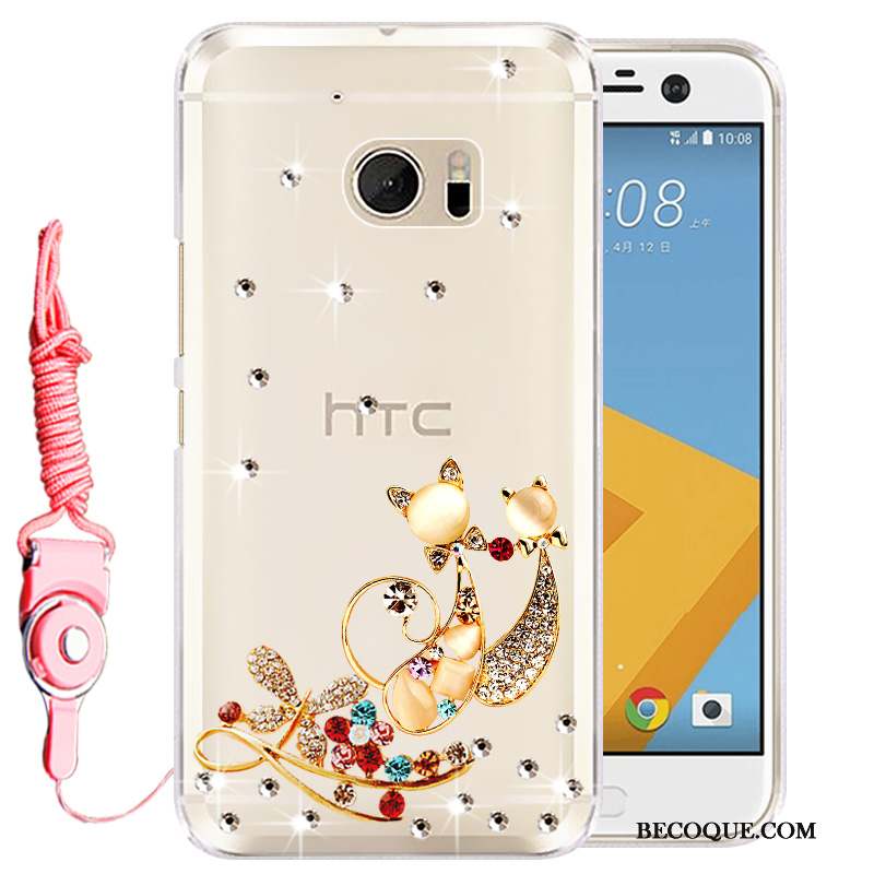 Htc Desire 10 Lifestyle Étui Strass Téléphone Portable Coque Rose De Téléphone