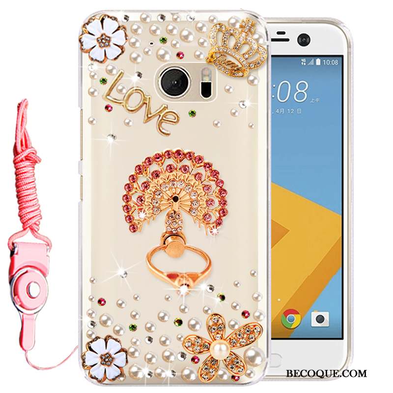 Htc Desire 10 Lifestyle Étui Strass Téléphone Portable Coque Rose De Téléphone