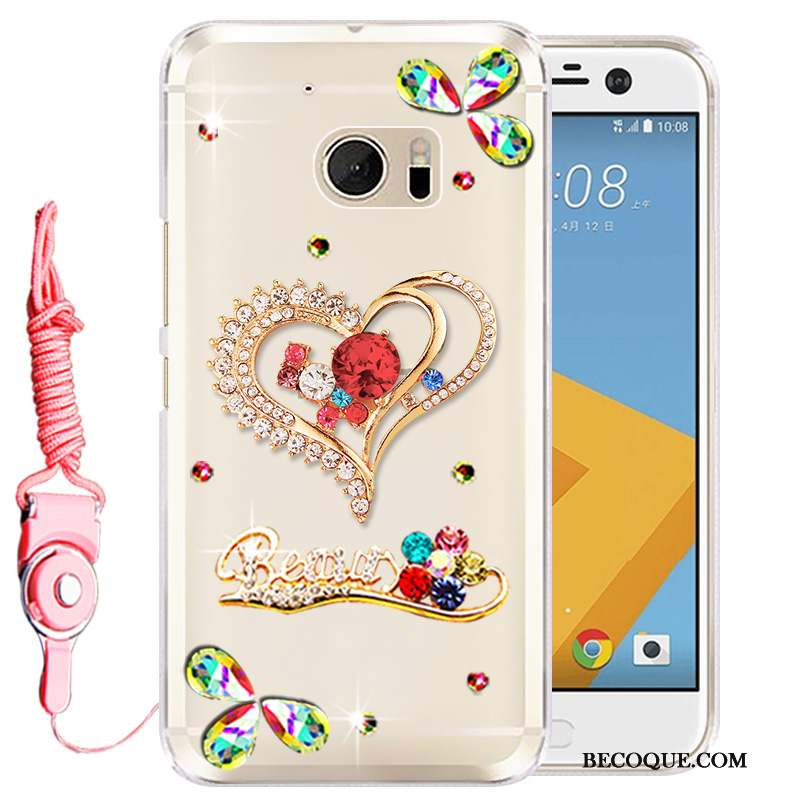 Htc Desire 10 Lifestyle Étui Strass Téléphone Portable Coque Rose De Téléphone