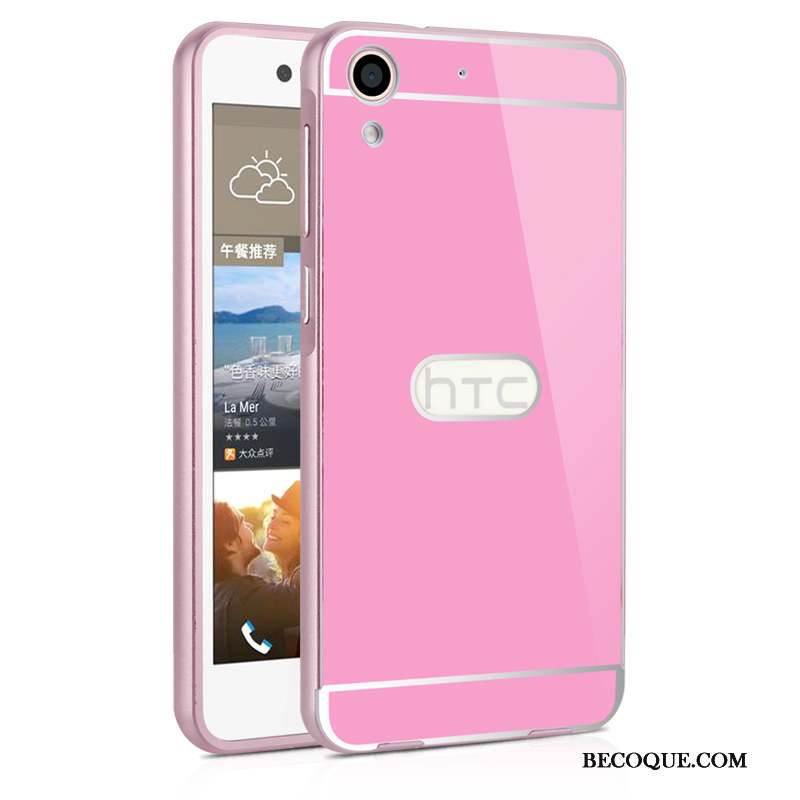 Htc Desire 728 Coque Étui Protection Mince Métal Or Rose Border