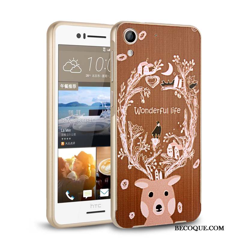 Htc Desire 728 Coque Étui Protection Mince Métal Or Rose Border