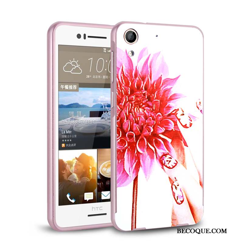 Htc Desire 728 Coque Étui Protection Mince Métal Or Rose Border