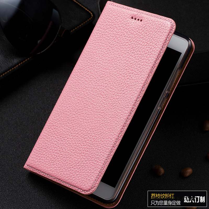 Htc Desire 825 Noir Litchi Coque De Téléphone Étui Étui En Cuir Cuir Véritable