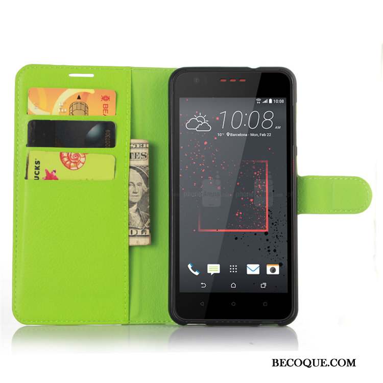 Htc Desire 825 Étui En Cuir Portefeuille Protection Téléphone Portable Coque De Téléphone Noir