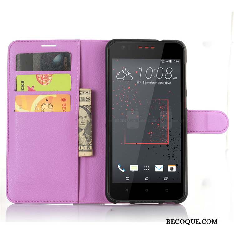 Htc Desire 825 Étui En Cuir Portefeuille Protection Téléphone Portable Coque De Téléphone Noir