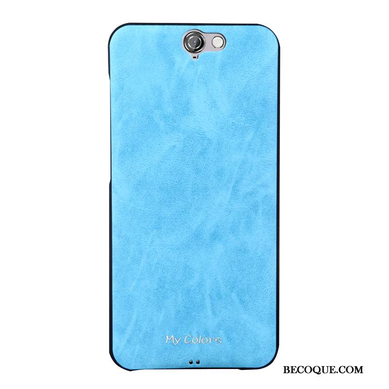 Htc One A9 Coque Business Protection Bleu Similicuir Fluide Doux Étui