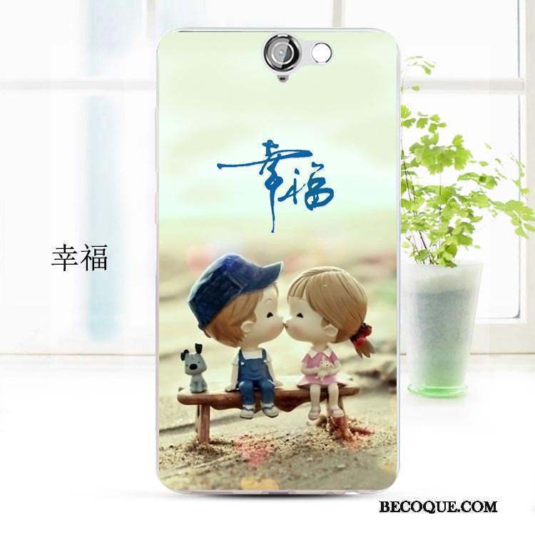 Htc One A9 Coque Dessin Animé Étui Incassable Téléphone Portable Bleu Clair Fluide Doux