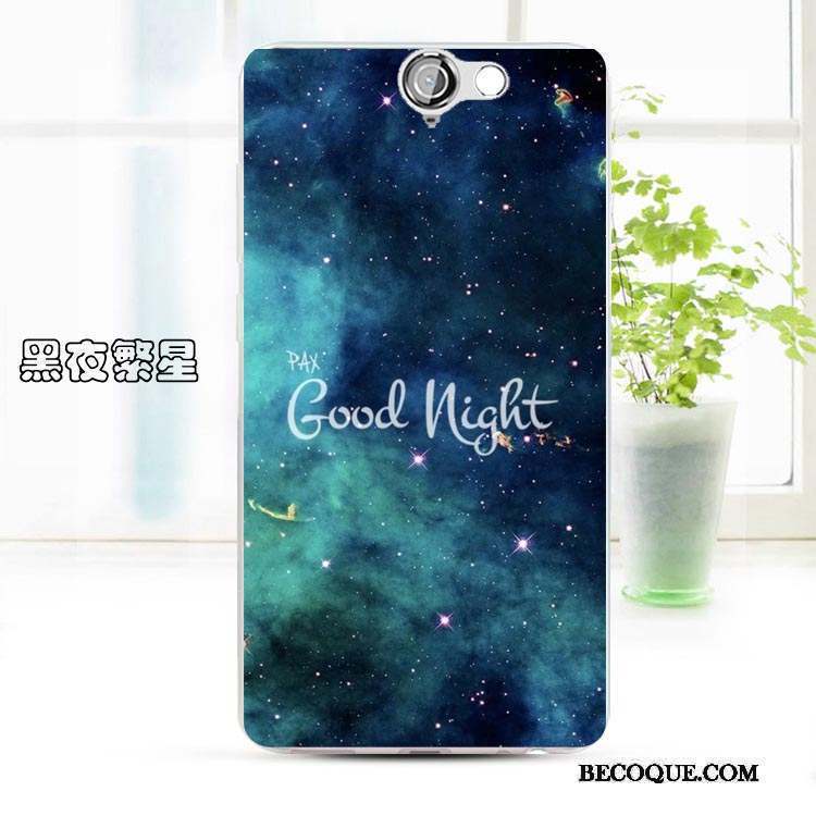 Htc One A9 Coque Dessin Animé Étui Incassable Téléphone Portable Bleu Clair Fluide Doux