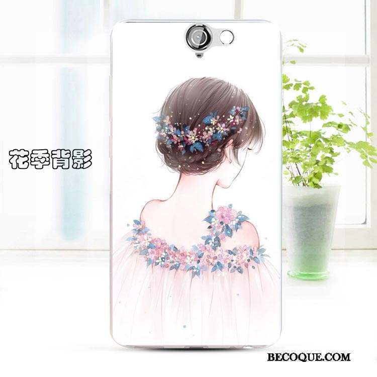 Htc One A9 Coque Dessin Animé Étui Incassable Téléphone Portable Bleu Clair Fluide Doux