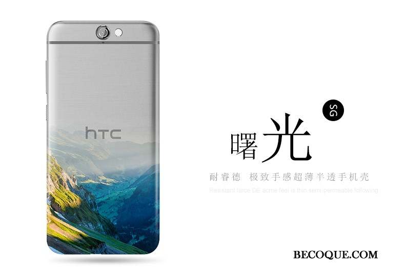 Htc One A9 Délavé En Daim Nouveau Étui Téléphone Portable Coque Bleu