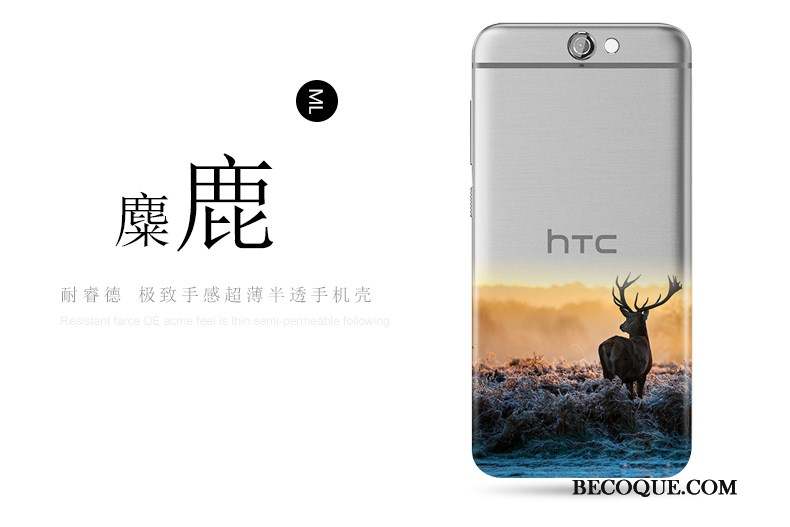 Htc One A9 Délavé En Daim Nouveau Étui Téléphone Portable Coque Bleu