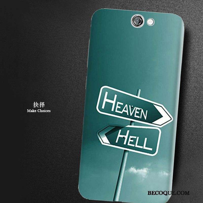 Htc One A9 Tout Compris Dessin Animé Peinture Vert Coque Étui