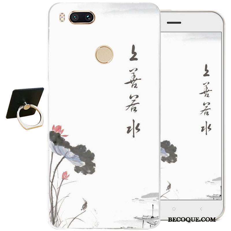 Htc One A9s Fluide Doux Coque De Téléphone Gaufrage Transparent Style Chinois Téléphone Portable