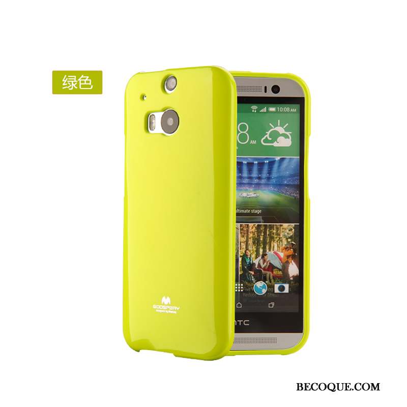 Htc One M8 Coque Fluide Doux Silicone Nouveau Incassable Jaune Protection