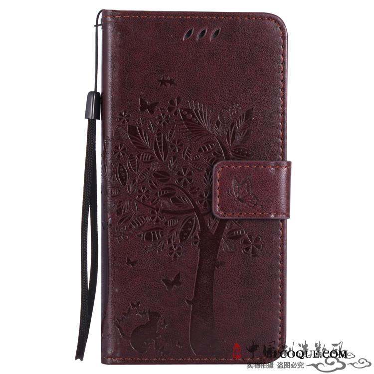 Htc One M8 Coque Portefeuille Étui Téléphone Portable Étui En Cuir Housse Rouge