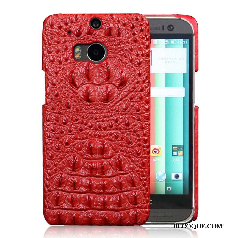 Htc One M8 Coque Étui Téléphone Portable Rouge Étui En Cuir De Téléphone