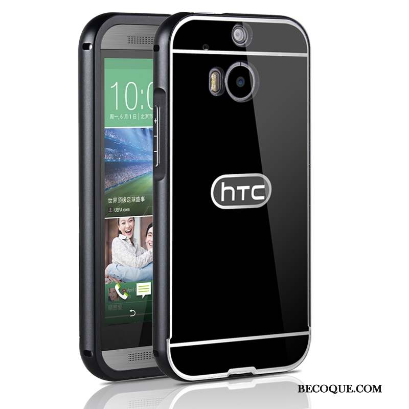 Htc One M8 Tempérer Métal Coque Protection Étui Border