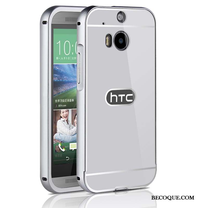 Htc One M8 Tempérer Métal Coque Protection Étui Border