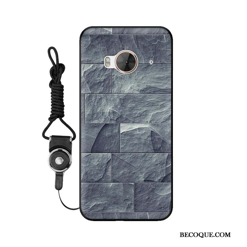 Htc One M9 Plaid Fluide Doux Gris Étui Anneau Coque