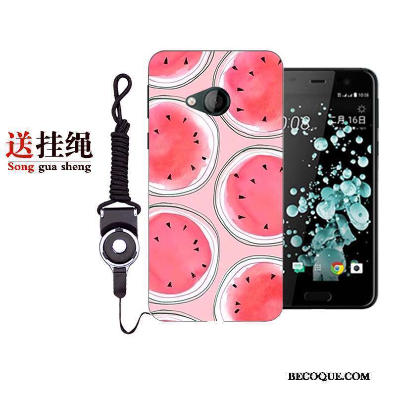 Htc U Play Coque Fluide Doux Peinture Dessin Animé Incassable Protection Étui