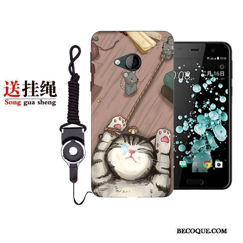 Htc U Play Coque Fluide Doux Peinture Dessin Animé Incassable Protection Étui